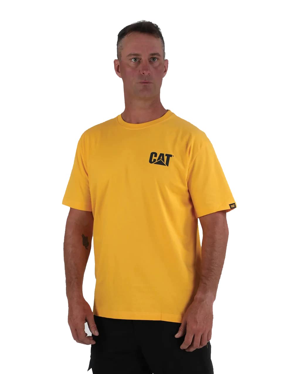 Caterpillar Men's Trademark T-Shirt (Regular and Big & Tall Sizes), Yellow, Medium