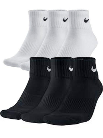 Nike Socks Short 5 Pairs White Black Women Men Ankle High Value Set Sports Socks Size 34 36 38 40 42 44 46 48 50 - White - 46/50 cm