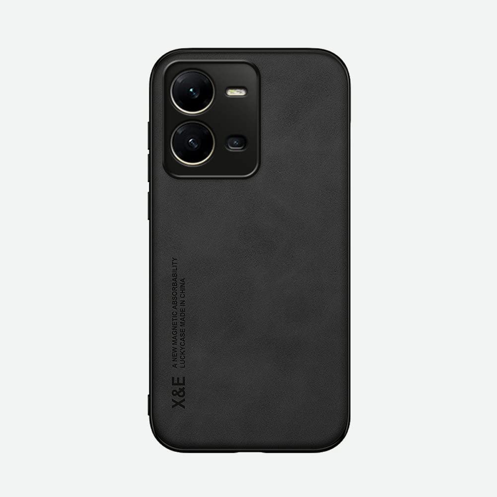 Kepuch Silklike Case for Vivo V25 - Cover Bumper Built-in Metal Plate for Vivo V25 - Black