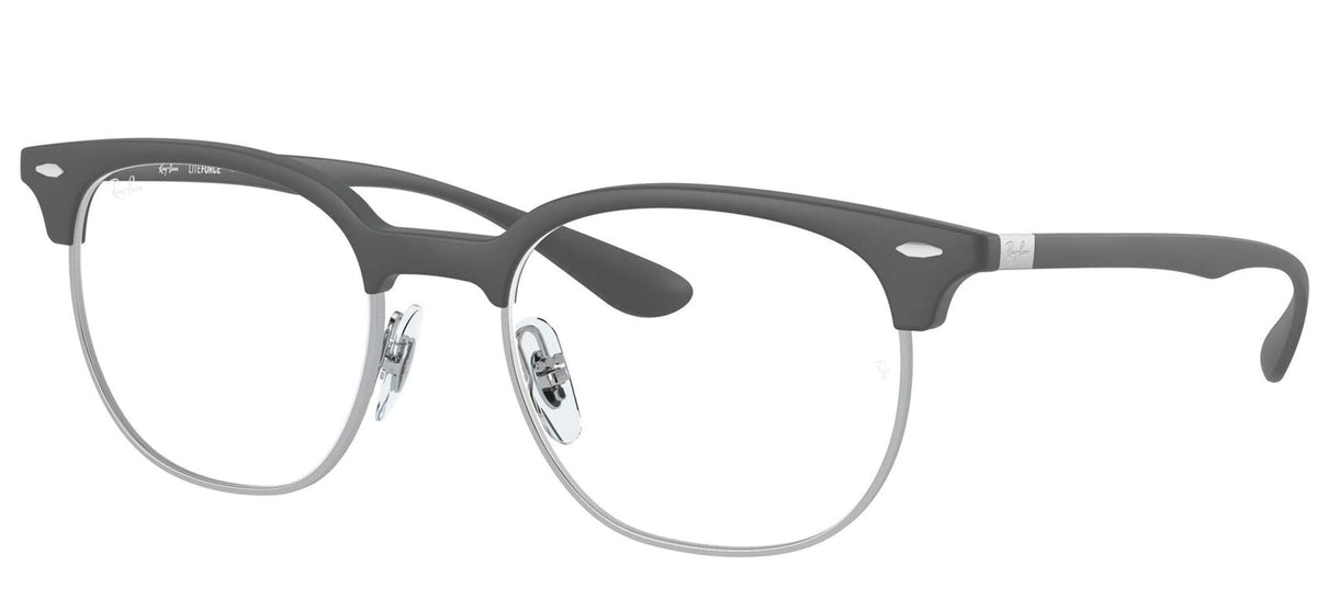 Ray-Ban Rx7186 Square Prescription Eyeglass Frames, Sand Grey/Demo Lens, 51 mm