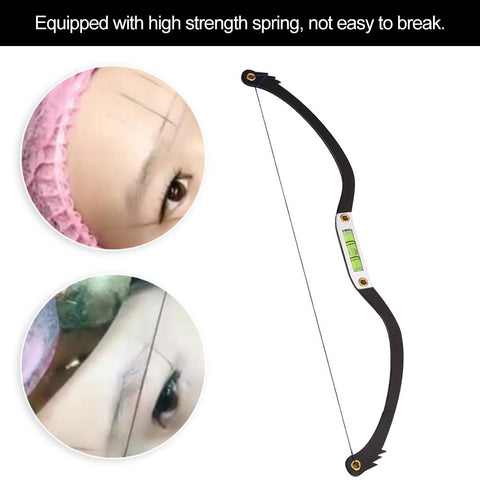 Line Marker Ruler Eyebrow Tattoo Line Brow Make Up Kit Eyebrow Makeup Eye Thread Sponge Sucker[Black]