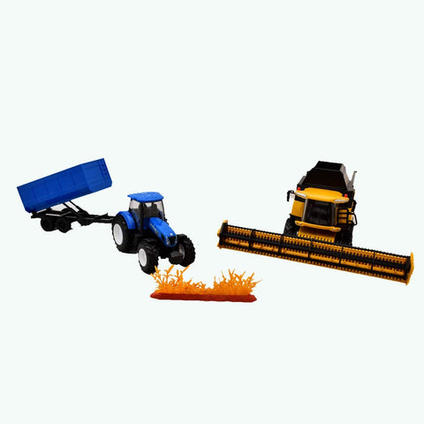 New Ray Holland Cr9090 Cargo Jig + New Hollan Trailer Tractor 1/32Ãƒâ€šÃ‚Â° 05765 Green