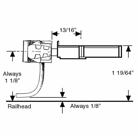 Straight Centerset Shank Couplers with Standard Body Mount Gearbox, Kadee 906