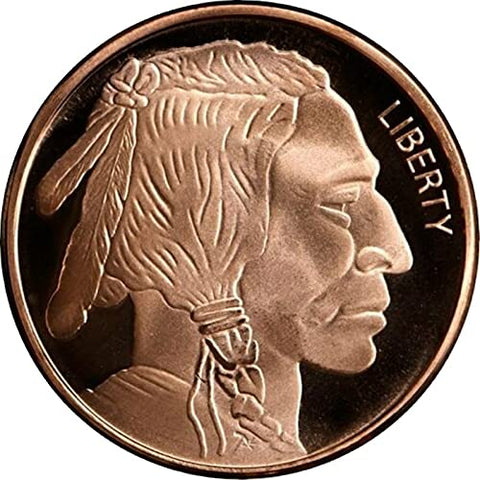 1 oz .999 Pure Copper Round/Challenge Coin (Buffalo Nickel)