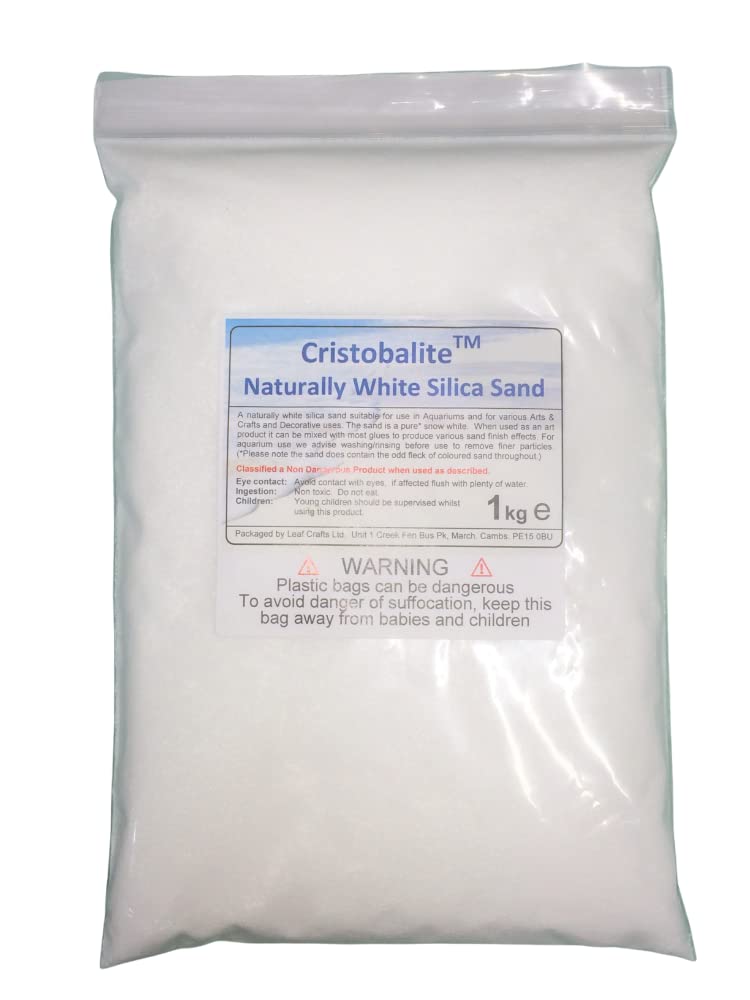 Trustleaf 1kg Bag of Decorative White Silica Sand for Art and Crafts