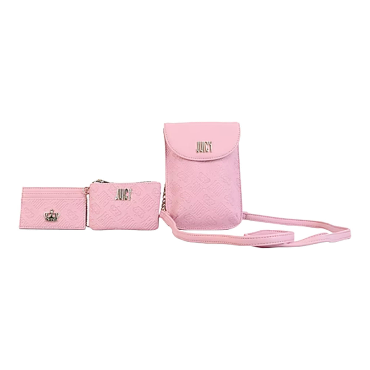 Juicy Couture 3 Piece Cellie Crossbody and 2 Wallets Gift Set (Flamingo) (Flamingo)