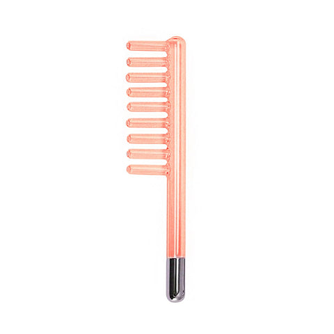 High Frequency Wand Electrode Glass Tube 3 Colours 7 Shape Portable High Frequency Device Replacement Parts Beauty Parts Elitzia ETJX006RC (Red Comb)