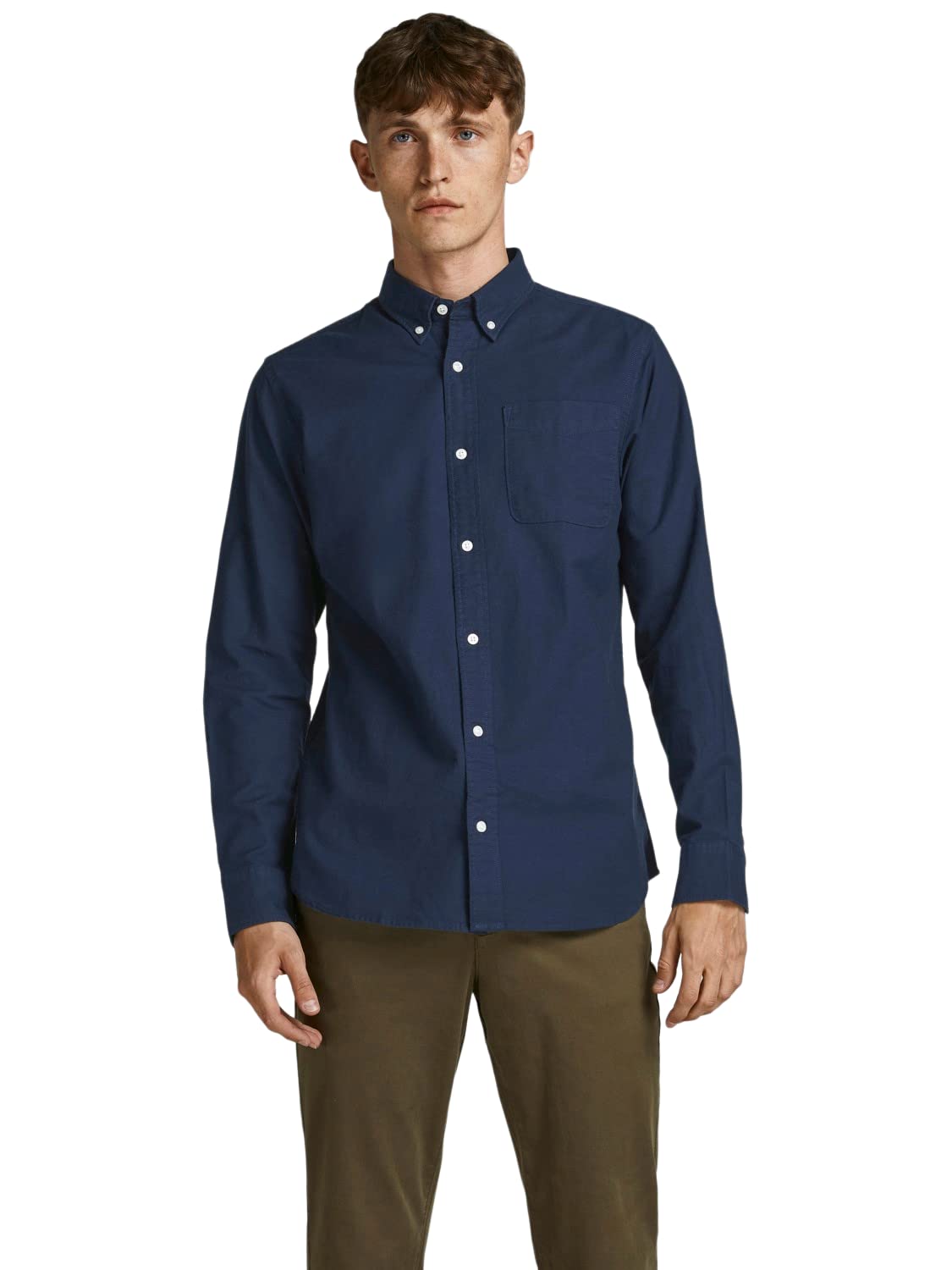 Jack & Jones Men's Jprbrook Oxford Shirt L/S Noos, Blazer Navy, XS