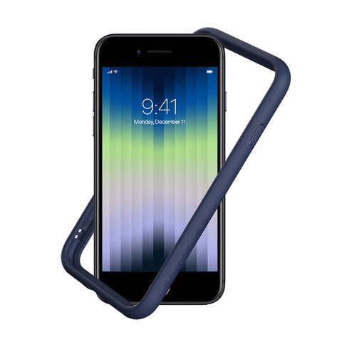 RhinoShield Bumper Case Compatible with [iPhone SE 3 / SE 2/8 / 7] | CrashGuard NX - Shock Absorbent Slim Design Protective Cover 3.5M / 11ft Drop Protection - Navy Blue