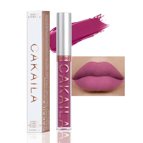 CAKAILA Purple Violet Matte Long Lasting Liquid Lipstick Lip Gloss Set,labiales metalicos Matte Nude matt Lipstick Long Lasting Waterproof llabiales mate 24 horas originales matte larga duracion 24
