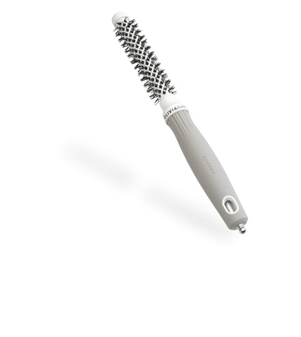 Olivia Garden Expert Blowout Shine - White & Grey - 15 - Ceramic Coated Round Brush for Smooth Blowout, Frizz-Free Hair & Radiant Shine
