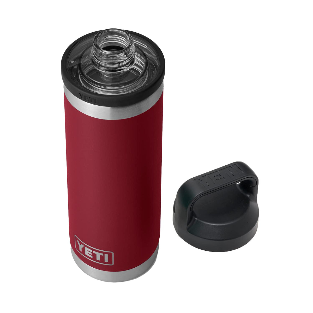YETI Rambler 18 oz Bottle, Vacuum Insulated, Stainless Steel with Chug Cap, Harvest Red