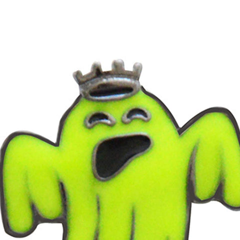 Amosfun 12PCS Halloween Alloy Fluorescent Ghost Shape Brooch Halloween Costumes Halloween Party Favors - Mixed Styles