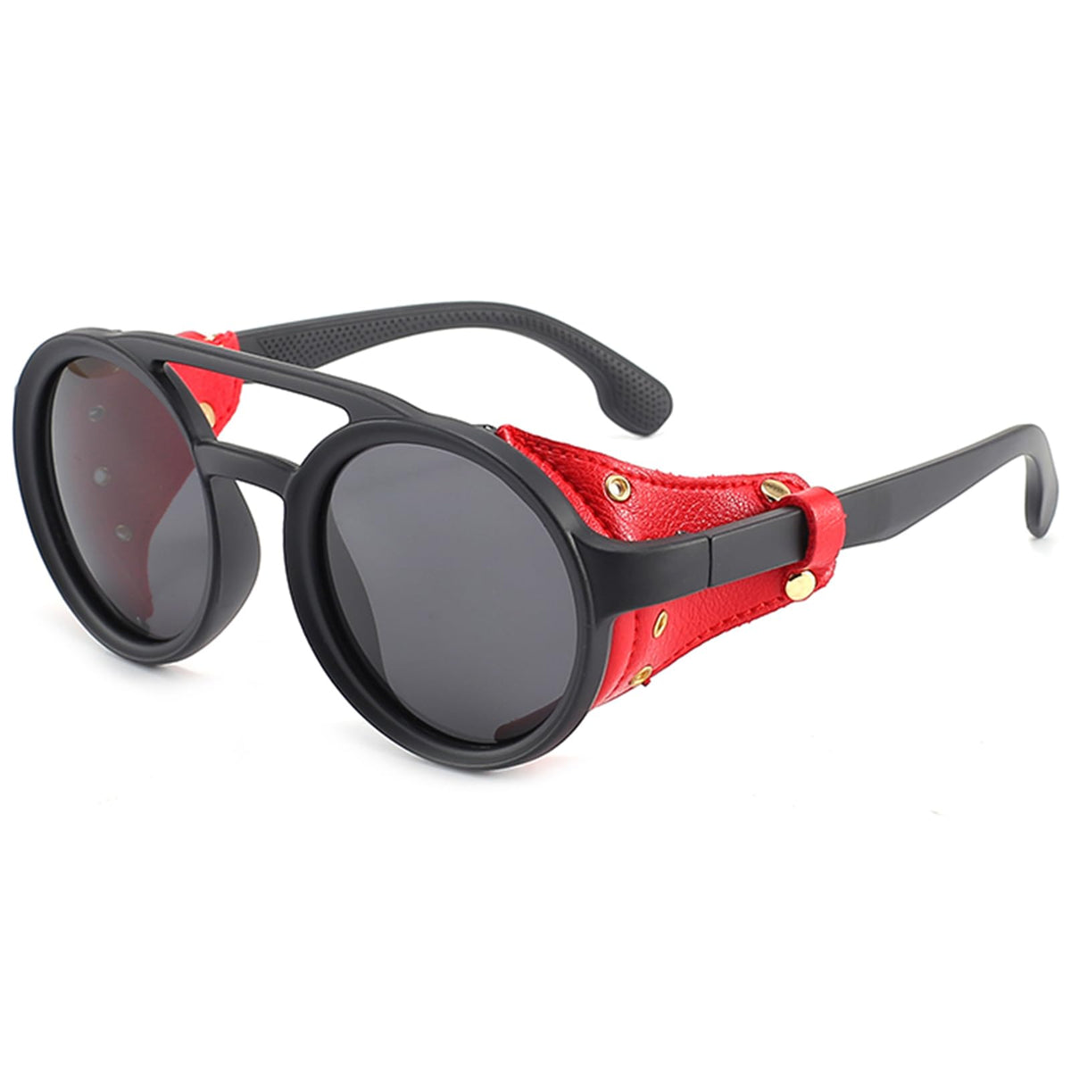 SHEEN KELLY Gothic Motorcycle Sunglasses For Women Men Steampunk Vintage Round Sunglasses Wrap Retro Side Shield