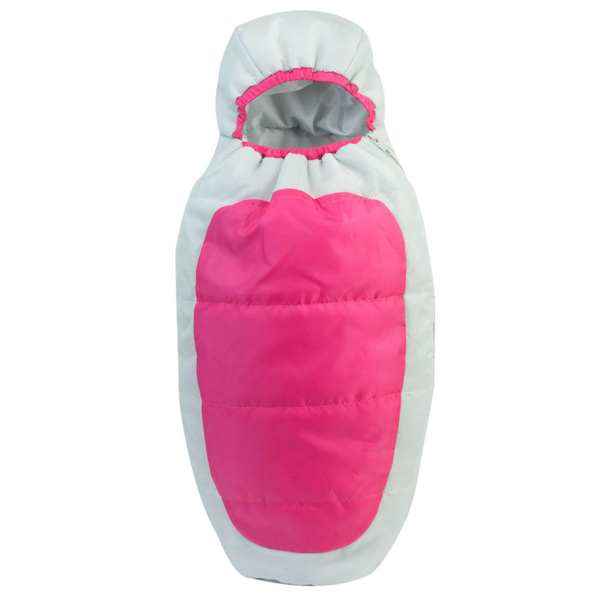 Sophia's 18" Doll Cocoon Style Nylon Sleeping Bag with Side Zipper for Camping, Pink/Gray