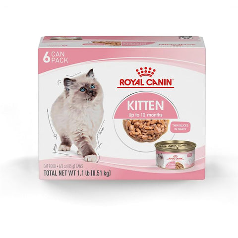 Royal Canin Feline Health Nutrition Kitten Thin Slices in Gravy Canned Cat Food Multipack, 3 oz., Pack of 6