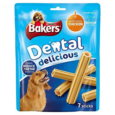 Bakers Dental Delicious Medium Dog Treats Chiclen 7 per pack