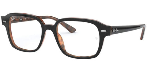Ray-Ban Men's Rx5382 Square Prescription Eyeglass Frames, Grey on Havana/Demo Lens, 52 mm