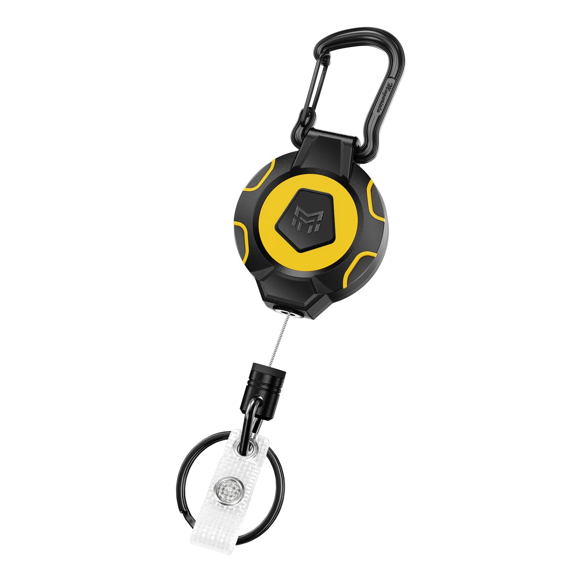 MNGARISTA Upgraded Retractable Keychain, 10 OZ Retraction, 31.5" Stainless Steel Cord, Heavy Duty Carabiner Badge Holder, ID Badge Reel with Badge Strap and Key Ring