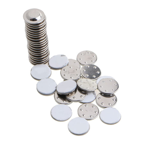 Saddgo 20 Pieces Name Badge Holder Round Name Badge Magnet Adhesive Name Tag Holder ID Badge Holder Magnet Tag Brooch Buckle