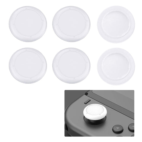 6 Pcs Replacement Joystick Covers for Nintendo Switch OLED Thumb Caps Grips Analog Thumbstick Replacement Caps for Nintendo Switch & Switch Lite Comfortable Joystick Covers for Gaming (white)