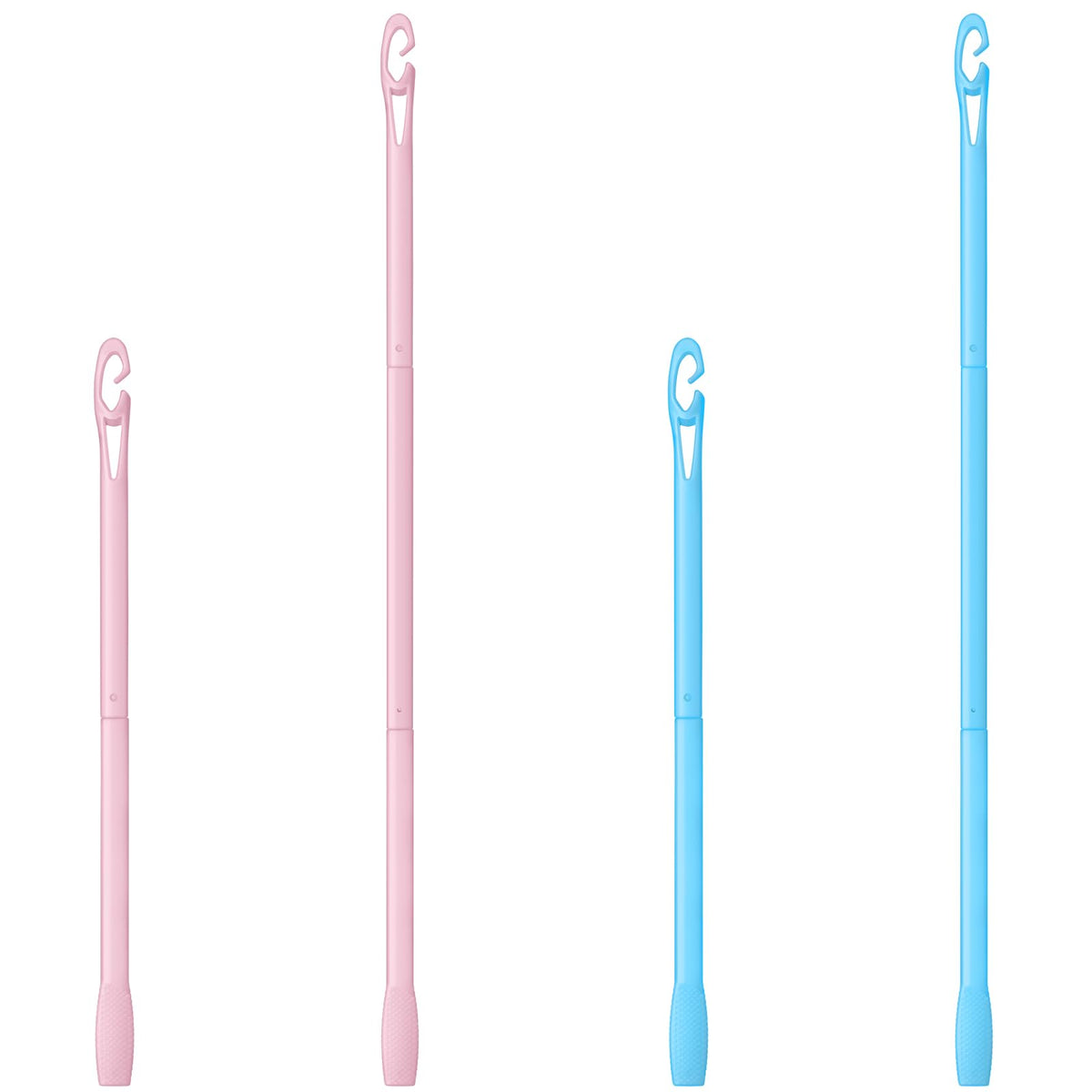 Yilloog 4 Pcs Spiral Hair Curlers for Long Wave Styling - Heatless Hook Curls in 13.8 and 22 Inch Lengths (Light Blue, Pink)