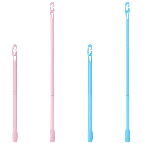 Yilloog 4 Pcs Spiral Hair Curlers for Long Wave Styling - Heatless Hook Curls in 13.8 and 22 Inch Lengths (Light Blue, Pink)