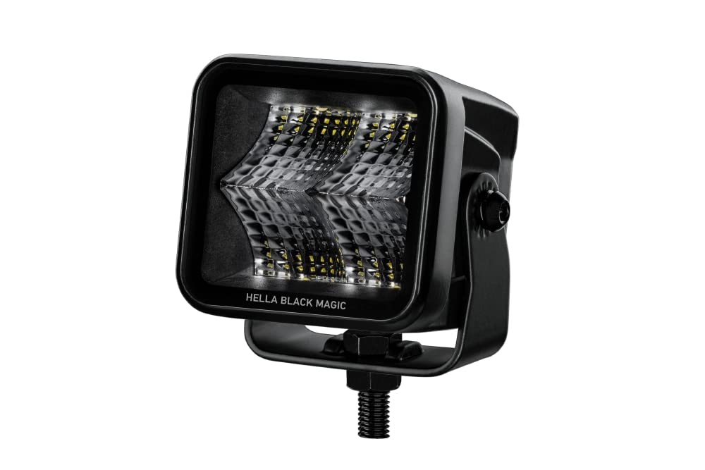 HELLA 1FA 358 176-841 LED-Spotlight - Black Magic Cube 2.7'' - 12/24V - mounting/Bolted - Short distance lighting - Cable: 500mm - Plug: DEUTSCH plug