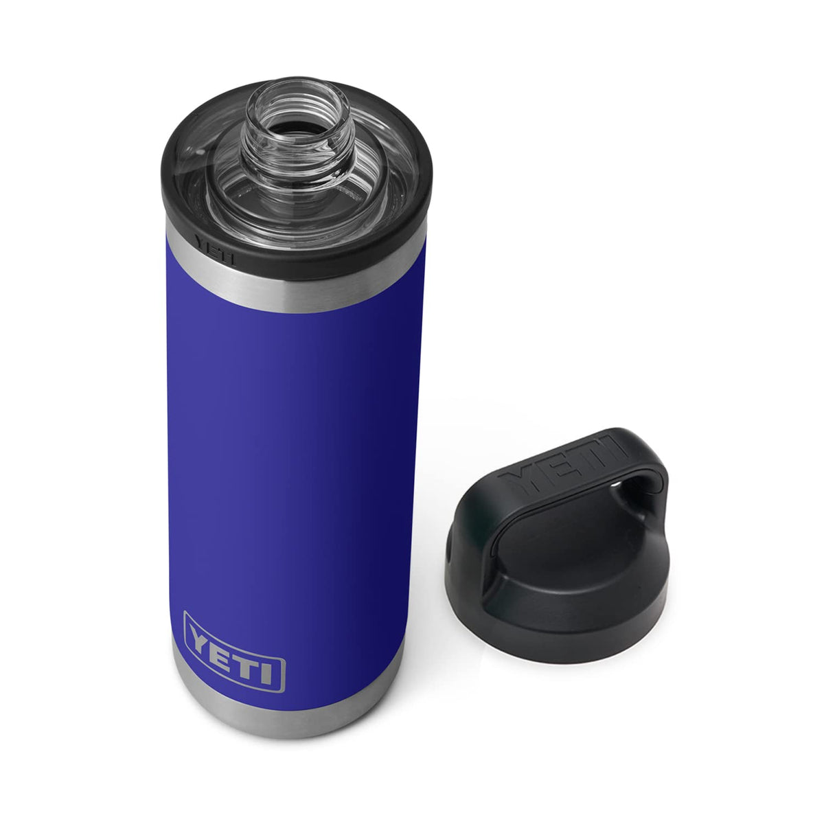 YETI Rambler 18 oz Bottle, Vacuum Insulated, Stainless Steel with Chug Cap, Offshore Blue