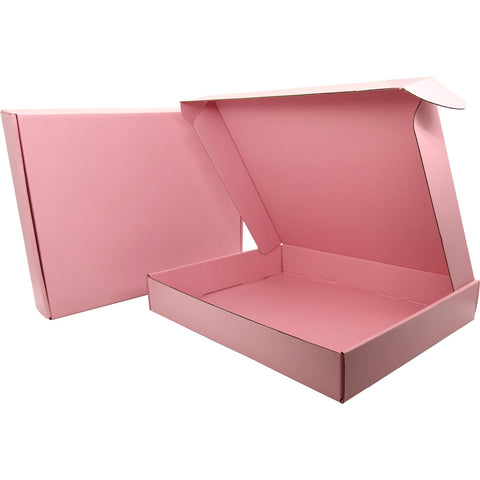 Lmuze Pink Shipping Boxes for Small Business Pack of 25-13x10x2 inches Cardboard Corrugated Mailer Boxes for Shipping Packaging Craft Gifts Giving Products