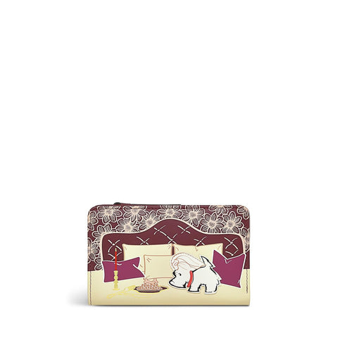 RADLEY London Breakfast in Bed Medium Bifold Purse for Women in Merlot Smooth Leather, Press Stud Fastened Purse with 10 Interior Card Slots