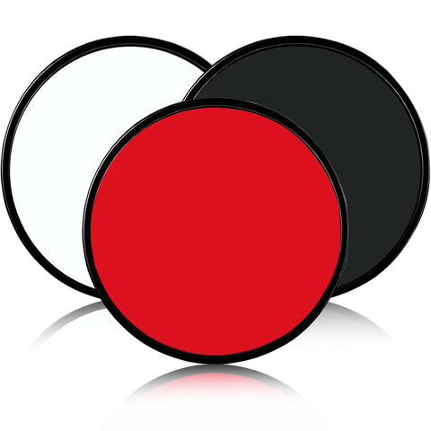 3 Pcs Halloween Face Paint Special Effects Makeup Kit,Water-based Black White Red Face Body Paint,Clown Cosplay SFX Joker Zombie White Makeup Professional Face Painting Kit for Adult