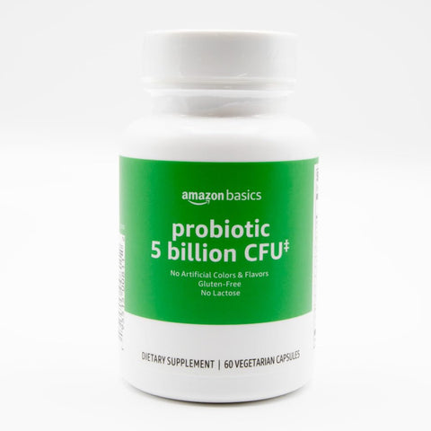 Amazon Basics Probiotic 5 Billion CFU, 8 Probiotic strains with 60 mg Prebiotic Blend, 60 Vegetarian Capsules, 2 Month Supply, Supports Healthy Digestion (Previously Solimo)