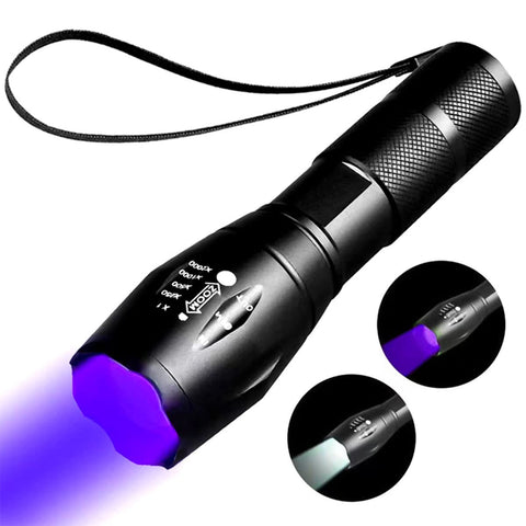 Rechargeable Black Light UV Flashlight, 2 in 1 UV & White Light, Scorpion