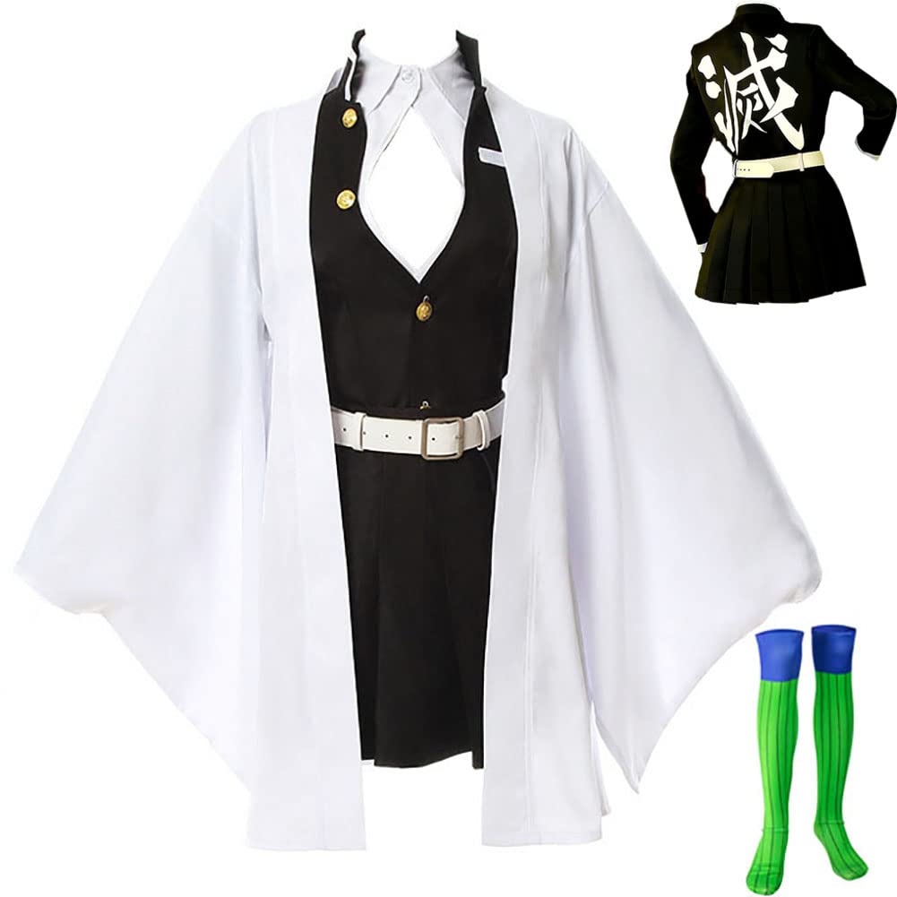 Tkieio Kochou Cosplay Costume Kochou Outfit Cosplay Kimono Outfit Uniform Costume Role Play Full Set(White01,2XL)