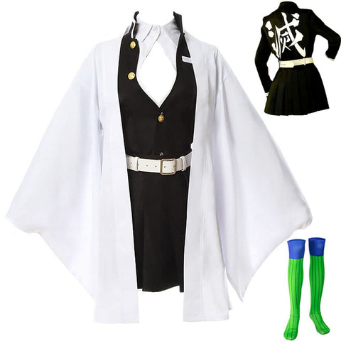Tkieio Kochou Cosplay Costume Kochou Outfit Cosplay Kimono Outfit Uniform Costume Role Play Full Set(White01,2XL)