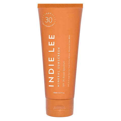 Indie Lee SPF 30 Broad Spectrum Sunscreen - Mineral Based Sunscreen with Squalane, Shea Butter & Aloe for All Day Sun Skin Care - Hydrating Uncoated Zinc Oxide Sun Block (3.3oz)