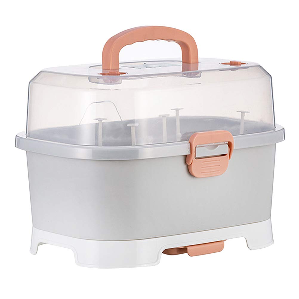 TOYANDONA Portable Baby Milk Bottle Storage Case Useful Baby Bottle Box Tableware Box Practical Outdoor Supply for Travel Home Outdoor (Grey)