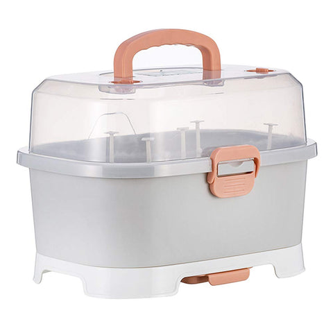 TOYANDONA Portable Baby Milk Bottle Storage Case Useful Baby Bottle Box Tableware Box Practical Outdoor Supply for Travel Home Outdoor (Grey)