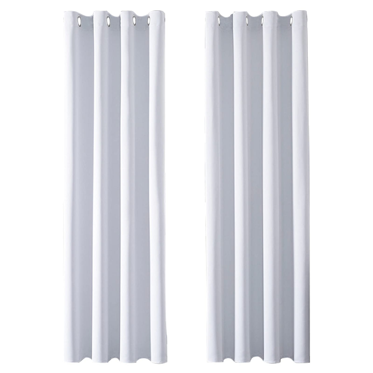 MRTREES Blackout Curtains Bedroom 96 Drop 2 Panels Greyish White Eyelet Thermal Curtain for Living Room Soft Texture Window Treatments for Kids 55x96 Inch 140x245 CM