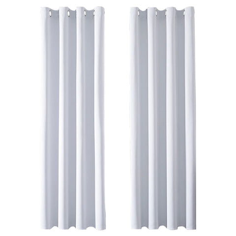 MRTREES Blackout Curtains Bedroom 96 Drop 2 Panels Greyish White Eyelet Thermal Curtain for Living Room Soft Texture Window Treatments for Kids 55x96 Inch 140x245 CM