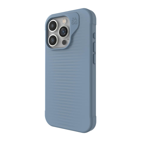 ZAGG Luxe Snap iPhone 15 Pro Case - Protective Cell Phone Case, Drop Protection (10ft/3m), Durable Graphene Material, Slim and Lightweight MagSafe Phone Case, Blue