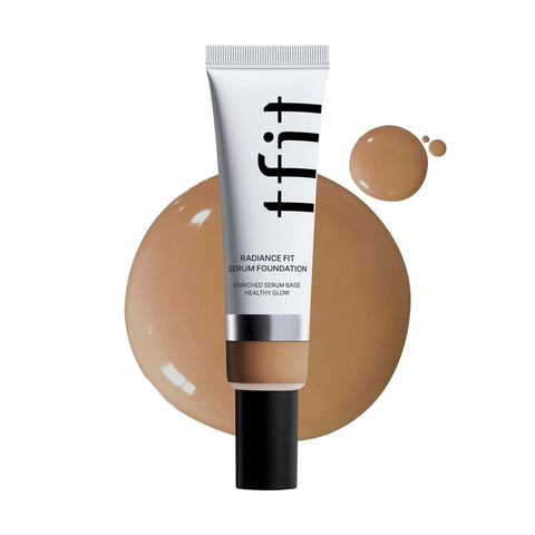 TFIT Radiance Fit Serum Foundation - Flawless Coverage, Dewy finish, Long-lasting, Lightweight, Korean Makeup,1.05 Oz. (N05 Toffee, 1.05 Oz.)
