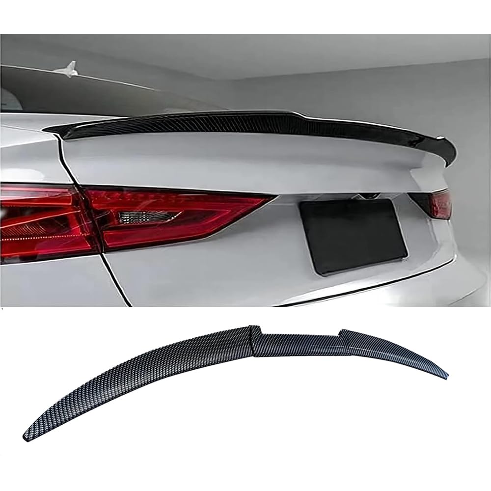 Car Rear Spoiler for Nissan Altima Teana 2019, Carbon Fiber Style ABS Trunk Wing Rear Trunk Spoiler Tail Wing Universal Rear Lip Wing Accessories,B/Carbon-fiber-black