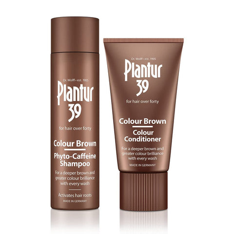 Plantur 39 Caffeine Shampoo and Conditioner Set for Brown Brunette Hair | Conceal Hairline Prevents and Reduces Hair Loss | Unique Formula Supports Hair Growth | 250ml Shampoo and 150ml Conditioner