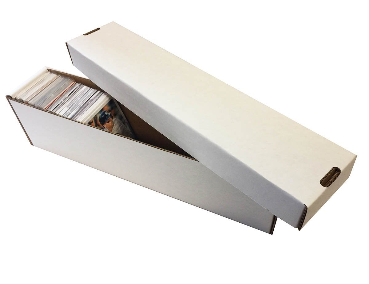(1) WHITE 800 Count 2 Piece Box - Premium Vertical Storage Box - Baseball, Football, Basketball, Hockey, Nascar, Sportscards, Gaming & Trading Cards - By Max Pro Collecting Supplies