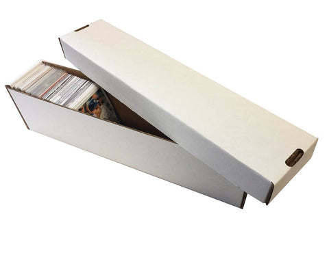 (1) WHITE 800 Count 2 Piece Box - Premium Vertical Storage Box - Baseball, Football, Basketball, Hockey, Nascar, Sportscards, Gaming & Trading Cards - By Max Pro Collecting Supplies