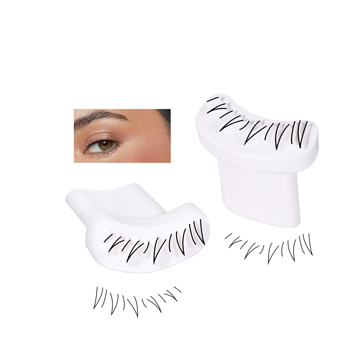 Easilydays Lashes Stamp, Reusable Lower Eyelash Stamps Tool, 2Pcs Eyelash Stamps Tool Lower Eyelash Stamp, Natural Lashes, DIY Lower Lashes Extensions Natural Look for Make Up Beginner (Right+Left)