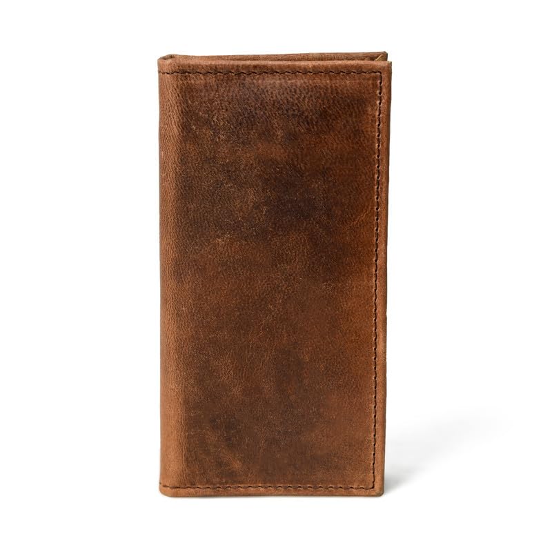Merbaa Men's Rodeo Rose Wallet Fulll Grain leather RFID Blocking Bifold Wallet with Multiple Card slots, ID holder and Cash Compartment