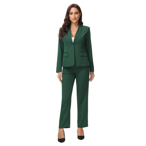 MODFUL Women Suits 2 Piece Set Pant Business Suits for Women Suits for Work ProfessionalLadies Pant Suits(Green,XX-Large)